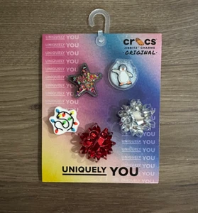 ⭐️NWT⭐️ Crocs Jibbitz Wonderful Time Holiday Christmas 5 Pack Penguin Bow Star - Picture 1 of 5