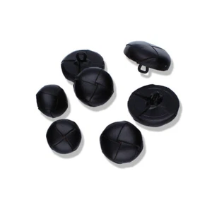 2 Stück Lederknopf Lederknöpfe 15 mm schwarz  braun Echtleder - Bild 1 von 6