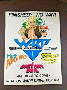 Finished? No Way! Warp Graphics 1985 Comics Promo Poster - Picture 1 of 2