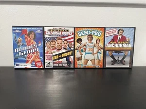 Will Ferrell 4 DVD Bundle Talladega Blades Glory Anchorman Semi-Pro Comedy Movie - Picture 1 of 7