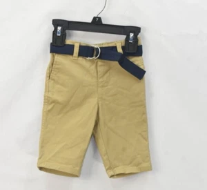 Ralph Lauren Little Boy's Size 3M Brown Cotton Slash Pockets Belted Chino Shorts - Picture 1 of 4