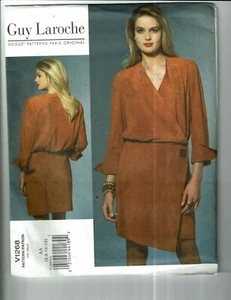 Vogue #V1268 Guy Laroche Wrap Dress w/variations Pattern Size 6-12 or 12-20 UC - Picture 1 of 2