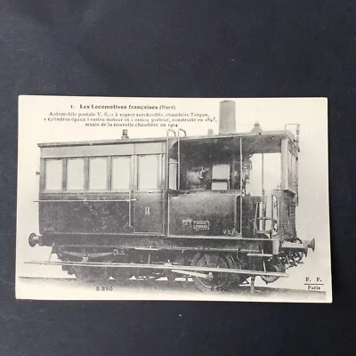 CPA Train Locomotive Française Machine Automobile Postal Nord 1910 Carte Postale - Photo 1/2