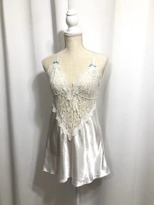 White Lingerie Slip With Lace Detailing - Dreamgirl  White Slip - Zdjęcie 1 z 8