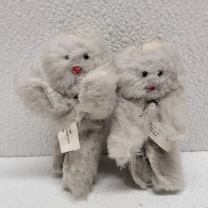 Mattel Barbie Pet Show Fashions 2 Soft Gray Furry Cat Finger Puppets 1986 Vtg. - Picture 1 of 11