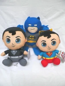 Lote de 3 juguetes de peluche de fábrica de juguetes de la Liga de la Justicia DC Superman y Batman con etiquetas - Imagen 1 de 11