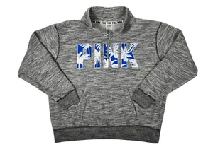 Women’s Medium Victorias Secret PINK 1/4 zip Pullover Grey Sweatshirt Palm print - Picture 1 of 6