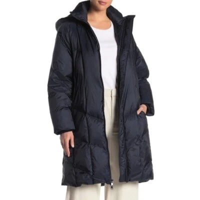 NEW VINCE Vince Quilted Shell Down Hooded Coat COASTAL BLUE Size XL #C4415 - Image 1 of 4
