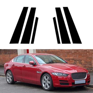 6PCS Door Window Decal Pillar Posts Trim Cover Black FOR Jaguar XE X760 16-2023 - Picture 1 of 18