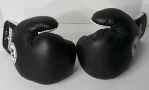 Macho Premium Leather Boxing Glove 10 oz Black & White - Picture 1 of 5