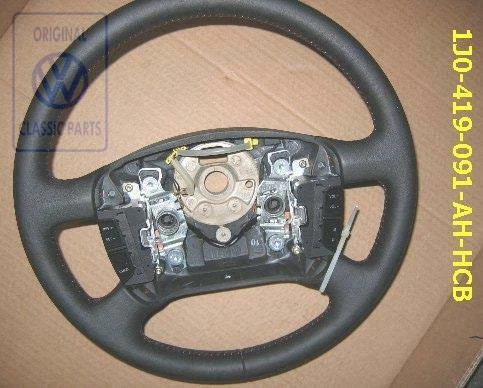 VW Golf MK4 Colour Concept Black leather Steering Wheel Orange Stitch Genuine OE - Image 1 of 1
