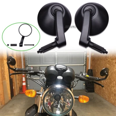 7/8'' 1'' Round Motorcycle Handle Bar End Side Mirrors For Moto Guzzi V7 II 850  - Image 1 of 4