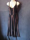 Almost Famous Casual Black Tan Striped Textured Poly Side Buckle Zip Jumpsuit Jr