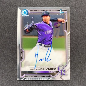 2021 Bowman Chrome Helcris Olivarez 1st Bowman Auto CPA-HO Colorado Rockies - Picture 1 of 2