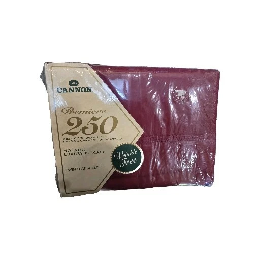 De Colección Cannon 250 Percal Borgoña Rojo Doble Hoja Plana NUEVO Foto 1 de 4