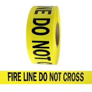 Cinta de barricada línea de fuego no cruzar amarillo 3x1000 pies no adhesivo 8 rollos/estuche - Imagen 1 de 1