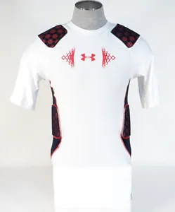 Under Armour MPZ Stealth White Padded Compression Football Shirt Men's NWT - Picture 1 of 4