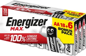 MAX, Pack de 18+6 Pilas AA, Larga Duración para Uso Diario, Sin Sulfatación Y - Imagen 1 de 12