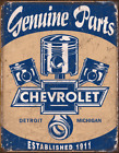 Pièces d'origine Chevrolet en étain inscription jusqu'à 12 x 18 pouces rétro publicité grotte homme