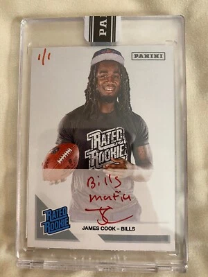 James Cook 2022 Panini Instant Next Day AUTO Red RATED ROOKIE #1/1 Bills Mafia - Image 1 of 2