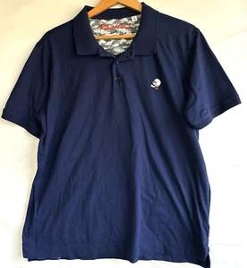 Robert Graham Polo Shirt Mens Blue Classic Fit Skull Rose XL - Picture 1 of 4