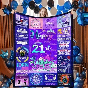 21 Year Old Girl Birthday Gift Ideas Throw Blanket 21th Birthday Gifts for Gi... - Picture 1 of 6