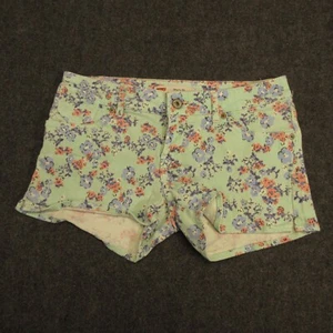 Levi's Girls Shorty Shorts Jean Youth 7 Regular Fit Floral Stretch Blue Green - Picture 1 of 12