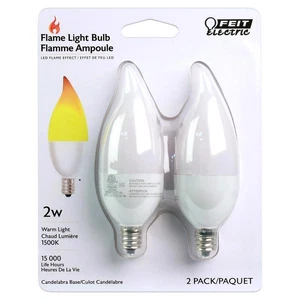 Feit Electric BPFLAME/C/LED/2 Warm Candle Light Flame Tip E12 LED Flame Bulb 2W - Picture 1 of 1