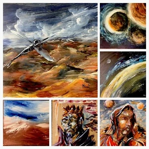 Colección DUNE 11 Pinturas Trabajo Libro Dunas Fan Art Desierto Arrakis Paisaje - Imagen 1 de 14