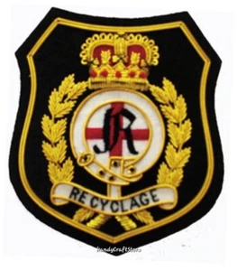 RECYCLAGE HANDMADE EMBROIDERY GOLDEN BULLION WIRE BLAZER PATCH - Picture 1 of 2