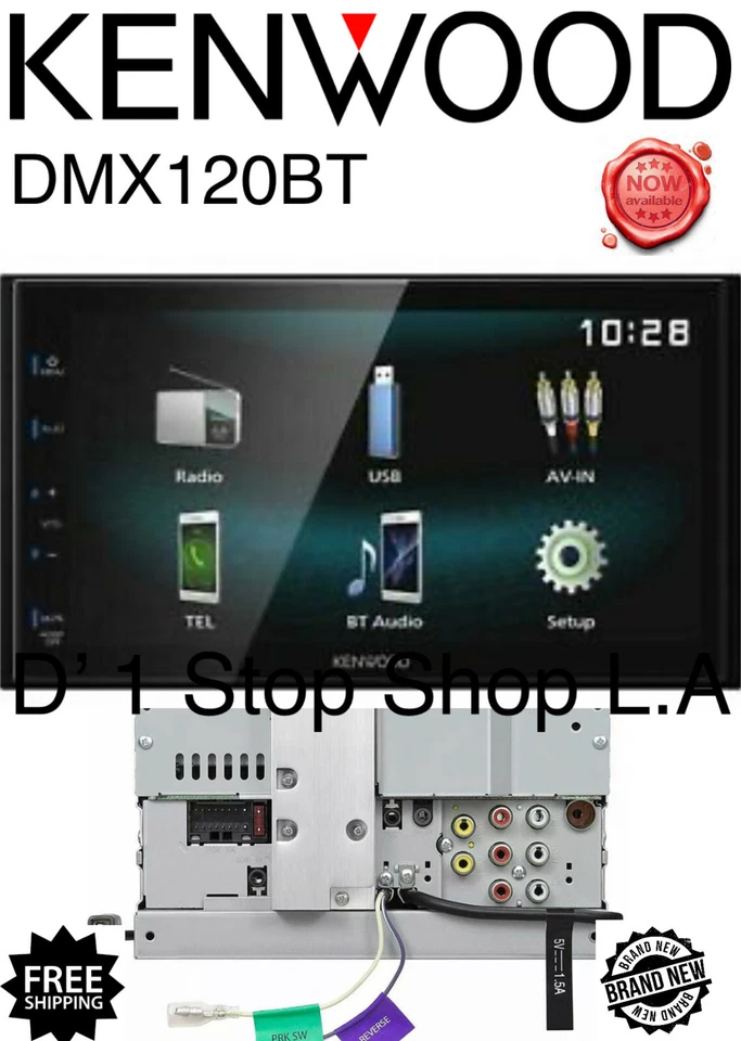 Kenwood 2 DIN Bluetooth Digital Multimedia Receiver w/ 6.8" 2DIN Car Stereo - Image 1 of 4