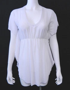 Jordan Taylor LARGE Solid White Mesh V-Neck Swimsuit Cover-Up $58 NWT L - Picture 1 of 5
