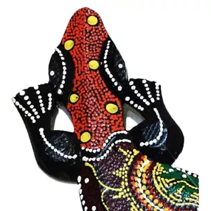 Gecko Echse Deko Figur Wanddeko Holzfigur Wandfigur Afrika Asia Salamander - Bild 1 von 6