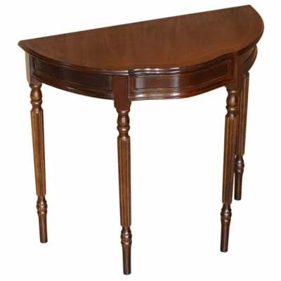 LOVELY FLAMED MAHOGANY VINTAGE DEMI LINE CONSOLE TABLE WITH SINGLE DRAWER - Image 1 of 4