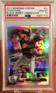 2017 Bowman Chrome David Dahl Rookie RC Refractor #'d /499 PSA 10 - Picture 1 of 2