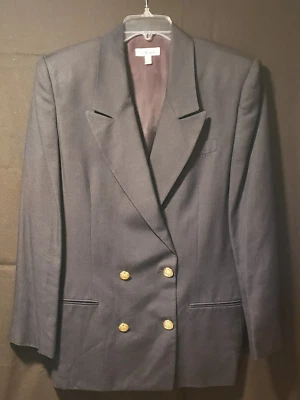 Blazer Talbots Negro Lino Doble Pecho Talla 12 Foto 1 de 4