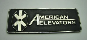 AMERICAN ELEVATORS Embossed Nameplate Sign Building Advertising Hardware - Picture 1 of 5