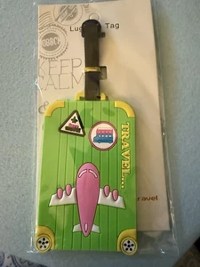 Neu Green Tag Flugzeug Koffer PVC Reisegepäck Rucksack Koffer Gepäckanhänger - Bild 1 von 8