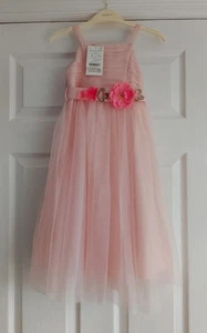 NEW MONSOON - Age 3 Years - Pink Fleur Flower Belt Maxi Occasion Dress - Picture 1 of 9