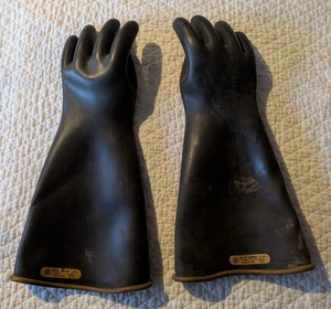 Typ 1 Klasse 2 Lineman Handschuhe Größe 10 1/2 WEISS RUBBER CORP. ANSI\ASTM D120 - Bild 1 von 4