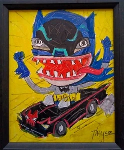 Original Batman Weirdo Painting Thayer Folk Art OOAK 8x10 Batman 66 Super Freak - Imagen 1 de 5