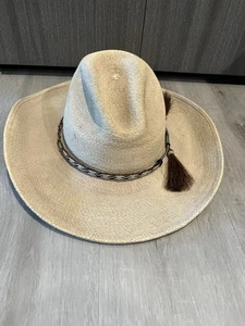 Alamo Hats Beige Straw Western/ Cowboy Hat. No Size Tag, Circumference 24” - Picture 1 of 5