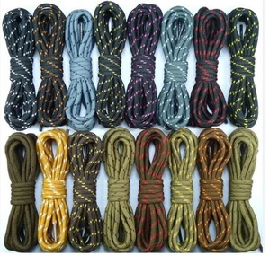 Round Hiking Boot Laces 100-160CM Heavy Duty Durable Shoelaces for Work Boots - Picture 1 of 24