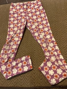 Hanna Andersson Purple Floral Active Pants EUC Girls Yoga Leggings Size 140 10 - Picture 1 of 6