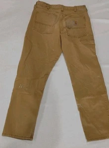Carhartt Relaxed Fit Rugged Flex Canvas 5 Pocket Work Pants Mens 32x32 Worn - Picture 1 of 12