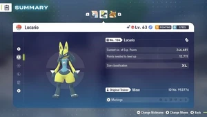 Brillante 6IV Adamant Alpha Lucario Pokémon ZA + Master Ball - Imagen 1 de 4