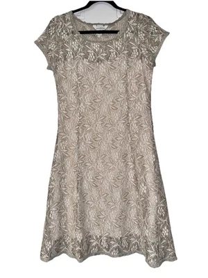 Sundance 花卉花边覆盖甜心连衣裙浅米色,尺寸小号原始 — 第 1/4 张图片