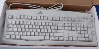 USED VINTAGE LOGITECH WINDOWS PS/2 CABLE KEYBOARD Y-SB3 RM0-KBRK - Image 1 of 4