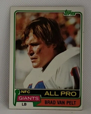 1981 Topps Football Brad Van Pelt Giants Excellent Condition - Image 1 of 2