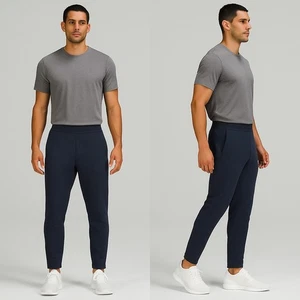 Lululemon Men's Textured Spacer Classic Tapered Pants Navy Size Large Joggers - Picture 1 of 8